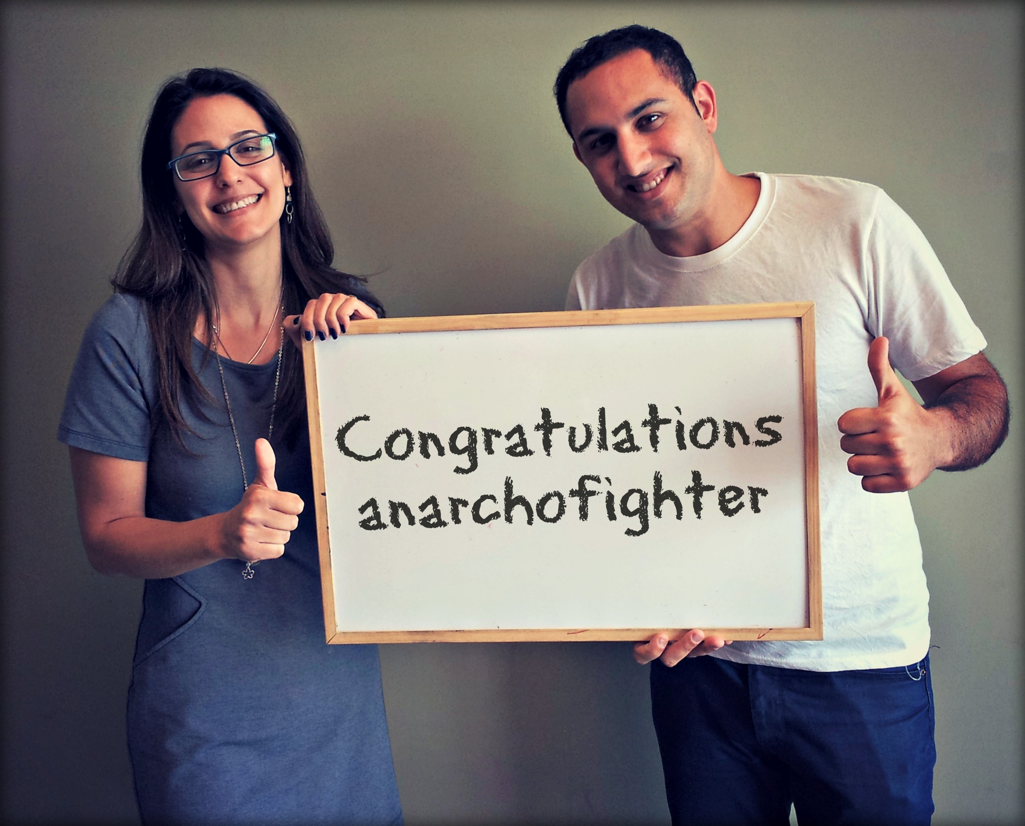 Congratulations anarchofighter!